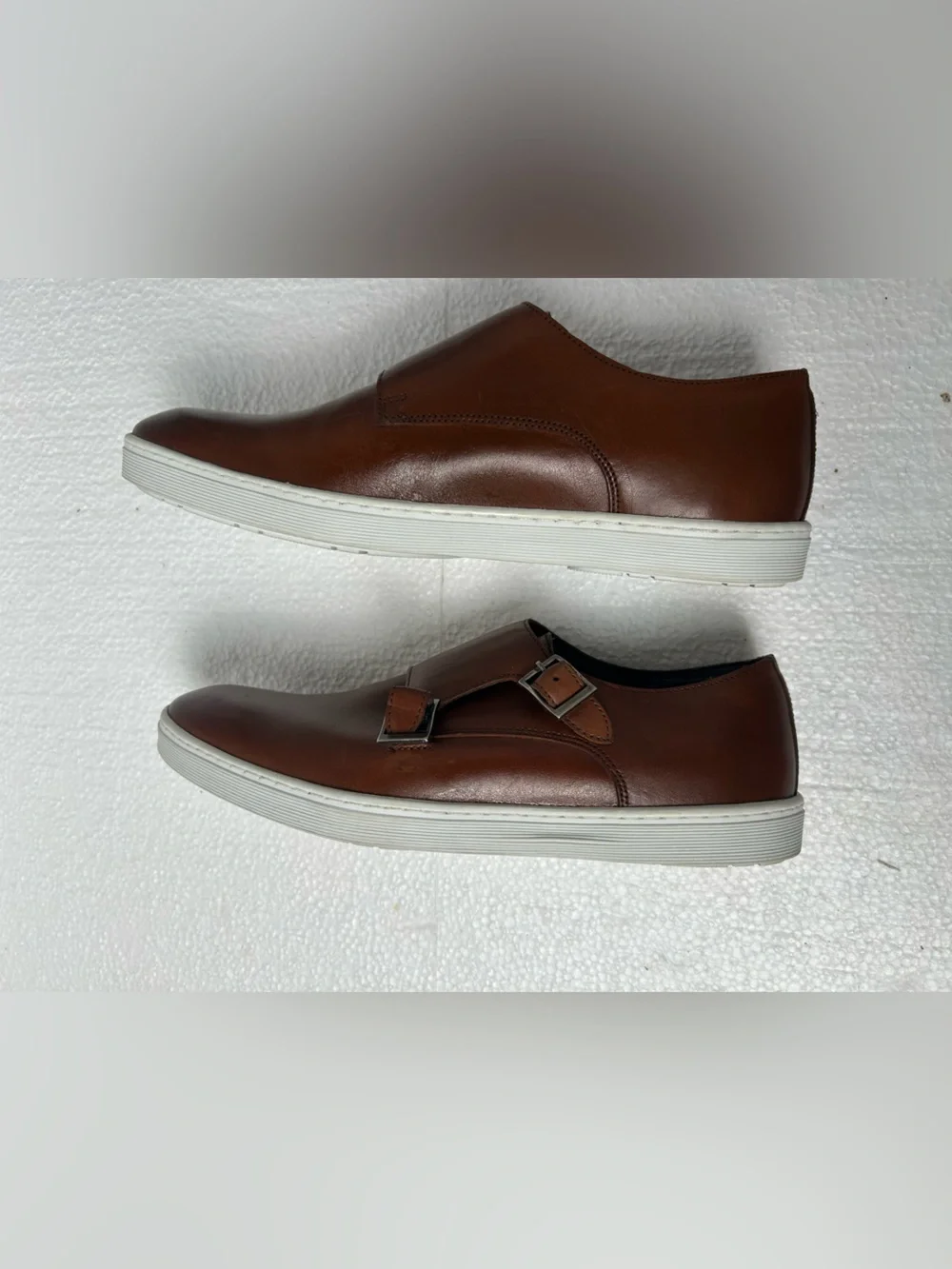 Men's Brown Double Monk Strap Leather Shoe 8.5 made in Brazil 🇧🇷